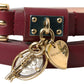 Elegant Bordeaux Leather Belt with Metallic Buckle