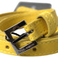 Enchanting Yellow Leather Embellished Belt