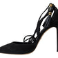 Elegant Black Ankle Strap Stiletto Heels