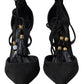 Elegant Black Ankle Strap Stiletto Heels
