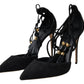 Elegant Black Ankle Strap Stiletto Heels