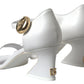 Elegant White Nappa Leather Cuban Heel Sandals