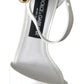 Elegant White Nappa Leather Cuban Heel Sandals