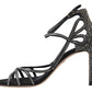 Rhinestone Stiletto Sandal Satin Shoes