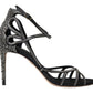 Rhinestone Stiletto Sandal Satin Shoes