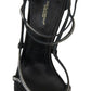 Rhinestone Stiletto Sandal Satin Shoes