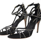 Rhinestone Stiletto Sandal Satin Shoes