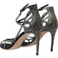 Rhinestone Stiletto Sandal Satin Shoes