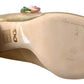 Elegant Gold Floral Cuban Heel Pumps