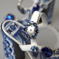 Elegant White & Blue Gemstone Embellished Sandals