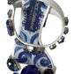 Elegant White & Blue Gemstone Embellished Sandals