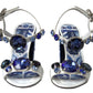 Elegant White & Blue Gemstone Embellished Sandals