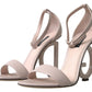 Beige Crystal Studded Ankle Strap Sandals