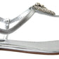 Elegant Silver Flat Sandals with Heart Detail
