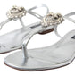 Elegant Silver Flat Sandals with Heart Detail