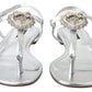 Elegant Silver Flat Sandals with Heart Detail