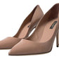 Elegant Beige Patent Leather Pumps