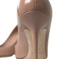 Elegant Beige Patent Leather Pumps