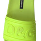 Elegant Yellow Green Slide Sandals