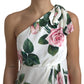 Elegant One-Shoulder Floral Midi Dress