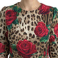 Floral Leopard Print A-Line Dress