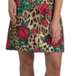 Floral Leopard Print A-Line Dress