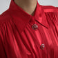 Elegant Red Silk Midi Dress with Button Detail
