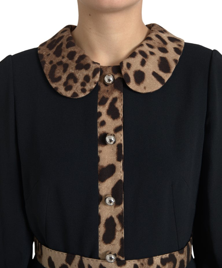 Elegant Black Midi Sheath Dress with Collar