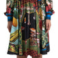 Elegant Multicolor Silk A-Line Dress