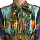 Elegant Multicolor Silk A-Line Dress