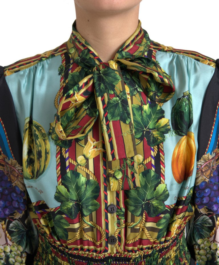 Elegant Multicolor Silk A-Line Dress