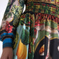 Elegant Multicolor Silk A-Line Dress