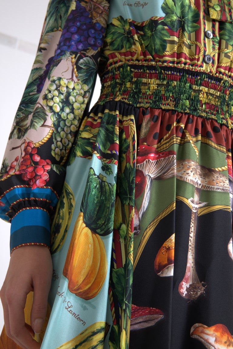 Elegant Multicolor Silk A-Line Dress