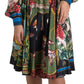 Elegant Multicolor Silk A-Line Dress