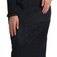 Elegant Sheer Panel Lace Midi Dress