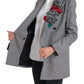 Chic Double Breasted Gray Wool Blazer