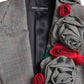 Chic Double Breasted Gray Wool Blazer