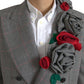 Chic Double Breasted Gray Wool Blazer