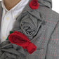Chic Double Breasted Gray Wool Blazer