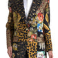 Elegant Multicolor Single Breasted Jacket