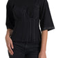 Timeless Black Silk Blend Corset Top