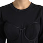 Timeless Black Silk Blend Corset Top