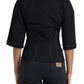Timeless Black Silk Blend Corset Top
