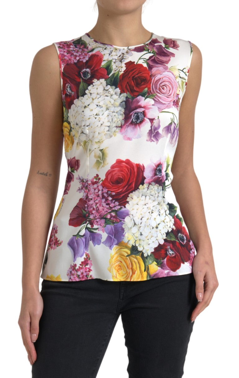 Silk Blend Floral Tank Top - Exquisite Craftsmanship