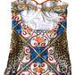 Multicolor Caretto Print One Piece Swimsuit