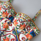 Multicolor Caretto Print One Piece Swimsuit