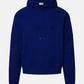 Chic Blue Cotton Hoodie with Embroidered Logo