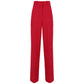 Chic Red Palazzo Trousers with Stretch Fabric