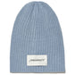 Elegant Light Blue Ribbed Knit Hat