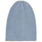 Elegant Light Blue Ribbed Knit Hat